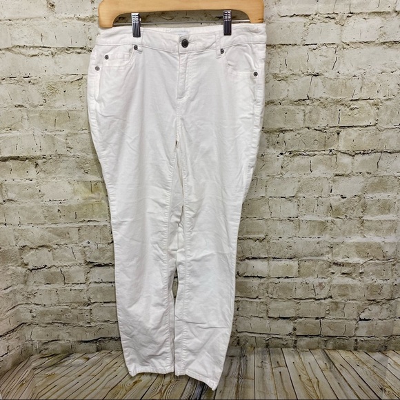 Crown & Ivy White Thin Skinny Corduroy Pants - Picture 1 of 5